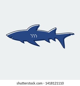 Shark Flat Line icon.For web design.Vector Design