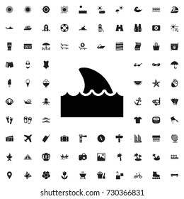 Shark flipper icon. vector isolated icon for web and mobile on white background.. set of filled summer icons.