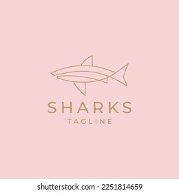 Shark geometric logo design template