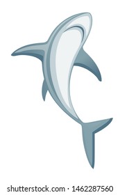 Shark giant apex predator cartoon animal design flat vector illustration isolated on white background