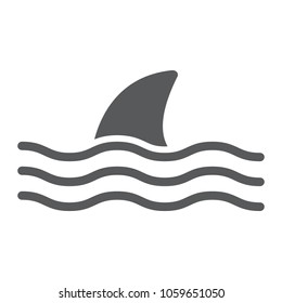 Shark glyph icon, animal and underwater, aquatic sign vector graphics, a solid pattern on a white background, eps 10.