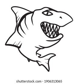 Hai-Grafikdesign, Vektorgrafik, Tätowierungsskizze, Logo, handgezeichnet, Verwendung in gedruckter Form
