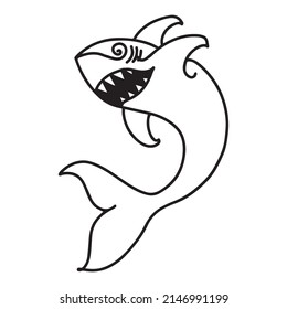 shark graphic design vector illustration, art tattoo sketch, hand draw, print use