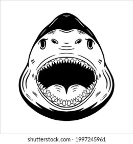 Shark Head Hand Draw Sketch Style Stock Vector (Royalty Free ...