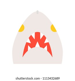Shark head icon, set of ocean life icon, flat design vector