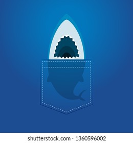 A shark head inside the pocket