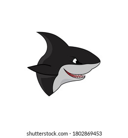 Shark Head. Shark isolated on a white background. Flat vector illustration