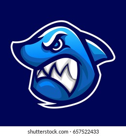 Shark Head mascot logo
