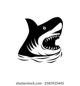 shark head silhouette abstrack vector