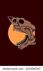 Shark head skull vector illustration
