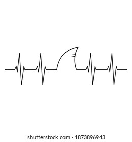 Shark heartbeats, Shark fin, heartbeat pulse.