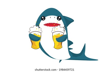 Shark Hold beer with wite background