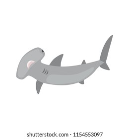 Shark hummer color vector icon. Flat design