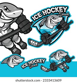 Caricatura con el logotipo de la mascota de hockey sobre hielo para equipo deportivo y negocios