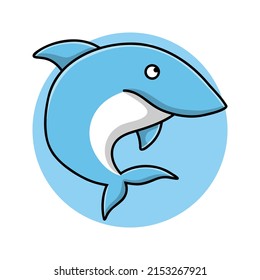 Shark Icon Cartoon. Ocean Animal Mascot Symbol Vector
