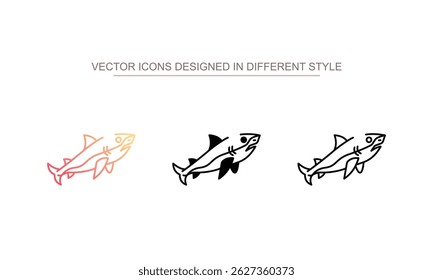 Shark icon design with white background stock illustration