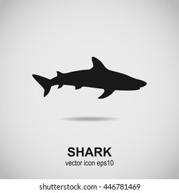 Shark icon. Dogfish black silhouette. Vector illustration.