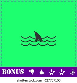Shark icon flat. Simple vector symbol and bonus icon