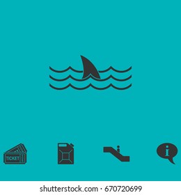 Shark icon flat. Simple vector symbol and bonus icon
