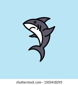 Shark icon flat. Singe animal icon from the big animals flat