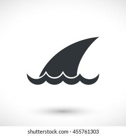 Shark icon. Graphic symbol web design, logo. Gray glyph on a white background. Isolated sign.