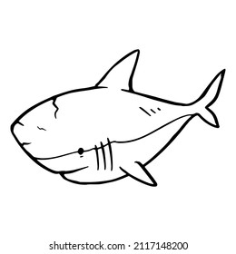 shark icon. Hand drawn vector illustration.