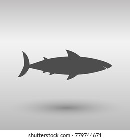 shark icon isolated on background. Modern flat pictogram, business, marketing, internet concept.