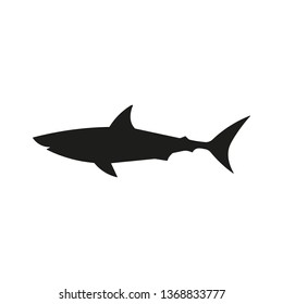 Shark icon. Isolated on white background. Vector illustration.	