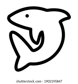 Shark icon isolated on white background. Black style vector icon