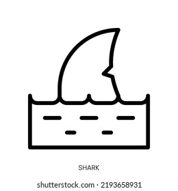 shark icon. Line Art Style Design Isolated On White Background