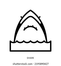 shark icon. Line Art Style Design Isolated On White Background