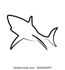 Shark Icon Line Art Vector