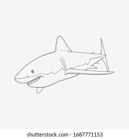 Shark icon line element. Vector illustration of shark icon line isolated on clean background for your web mobile app logo design.