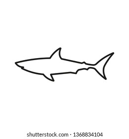 Shark icon. Line style. Vector.