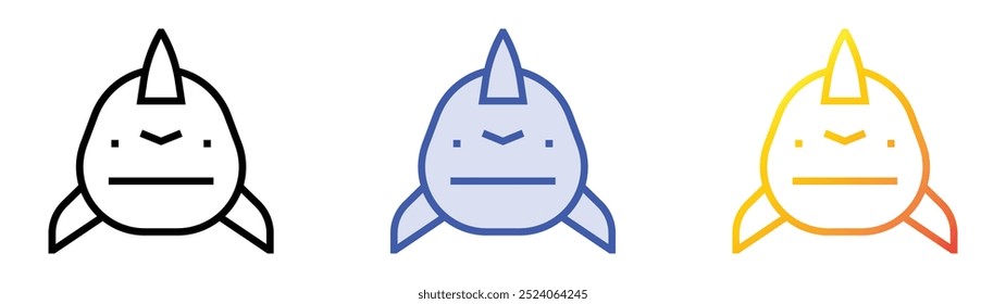 shark icon. Linear, Blue Fill and Gradient Style Design Isolated On White Background
