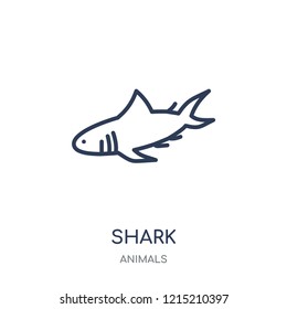Shark icon. Shark linear symbol design from Animals collection. Simple outline element vector illustration on white background.