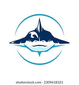 Shark icon logo design illustration