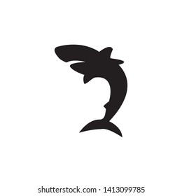 shark icon, logo design template