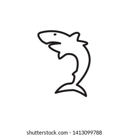 shark icon, logo design template