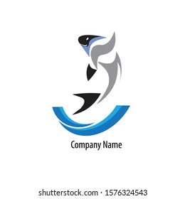 shark icon logo design vector