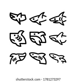 shark icon or logo isolated sign symbol vector illustration - Collection of high quality black style vector icons
