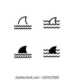 Shark Icon Logo Vector Symbol. Fin Icon