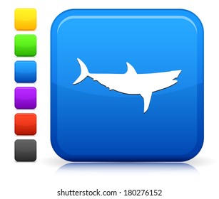 Shark Icon on Square Internet Button Collection