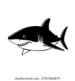 Icono de tiburón sobre fondo blanco