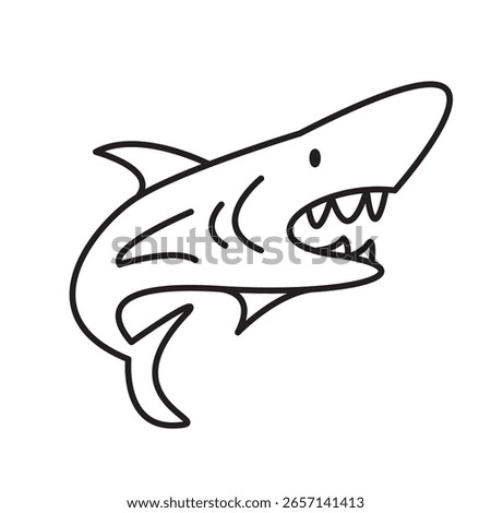 Shark icon on white background
