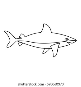 Shark icon. Outline illustration of shark vector icon for web