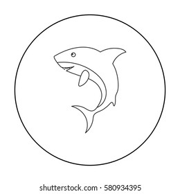 Shark icon outline. Singe animal icon from the big animals outline.