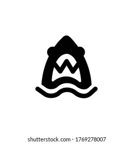Shark Icon, Sea Life Symbol.