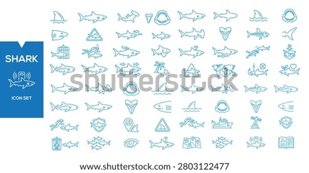 Shark Icon Set design concept