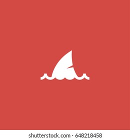 shark icon. sign design. red background